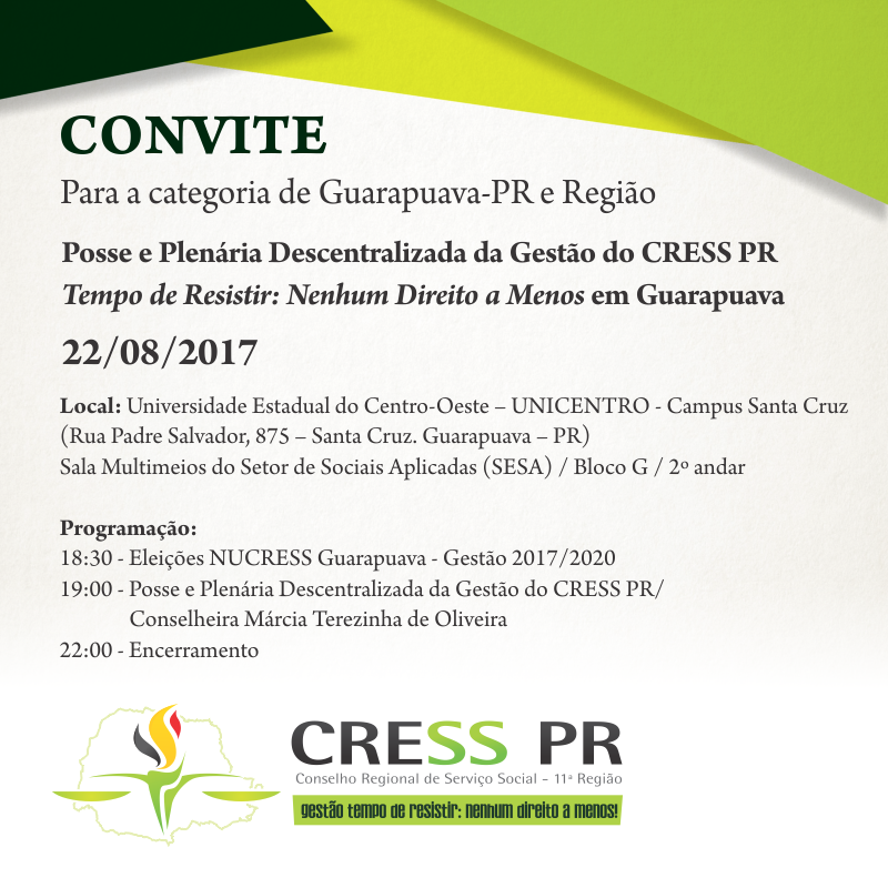 Post Convite Cress - Guarapuava-PR e Região